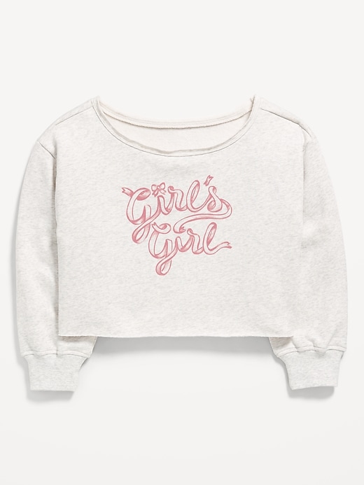 Image number 3 showing, Boat-Neck Graphic Sweatshirt for Girls