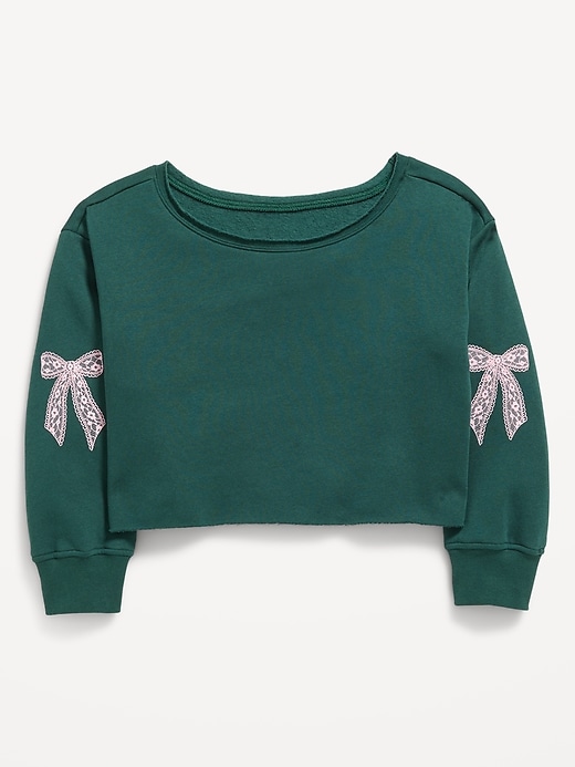 Image number 3 showing, Boat-Neck Graphic Sweatshirt for Girls