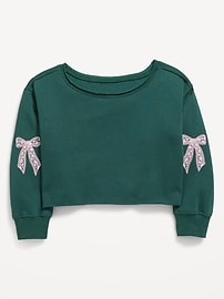 Image number 3 showing, Boat-Neck Graphic Sweatshirt for Girls