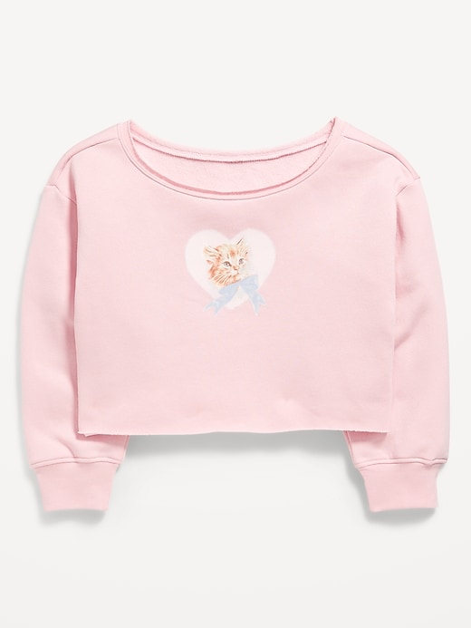 Image number 3 showing, Boat-Neck Graphic Sweatshirt for Girls