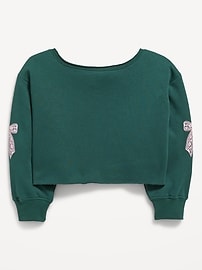 Image number 4 showing, Boat-Neck Graphic Sweatshirt for Girls