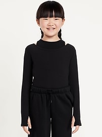 Image number 1 showing, 2-In-1 Ribbed Performance Top for Girls