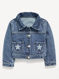 Image number 1 showing, Embroidered Stars Trucker Jean Jacket for Toddler Girls