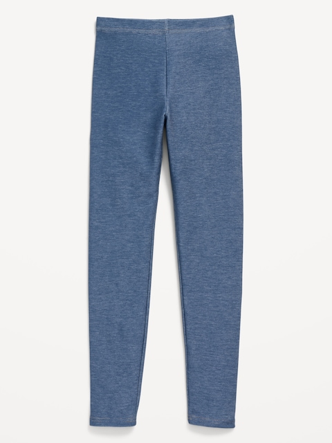French-Terry Leggings for Girls - Medium Wash