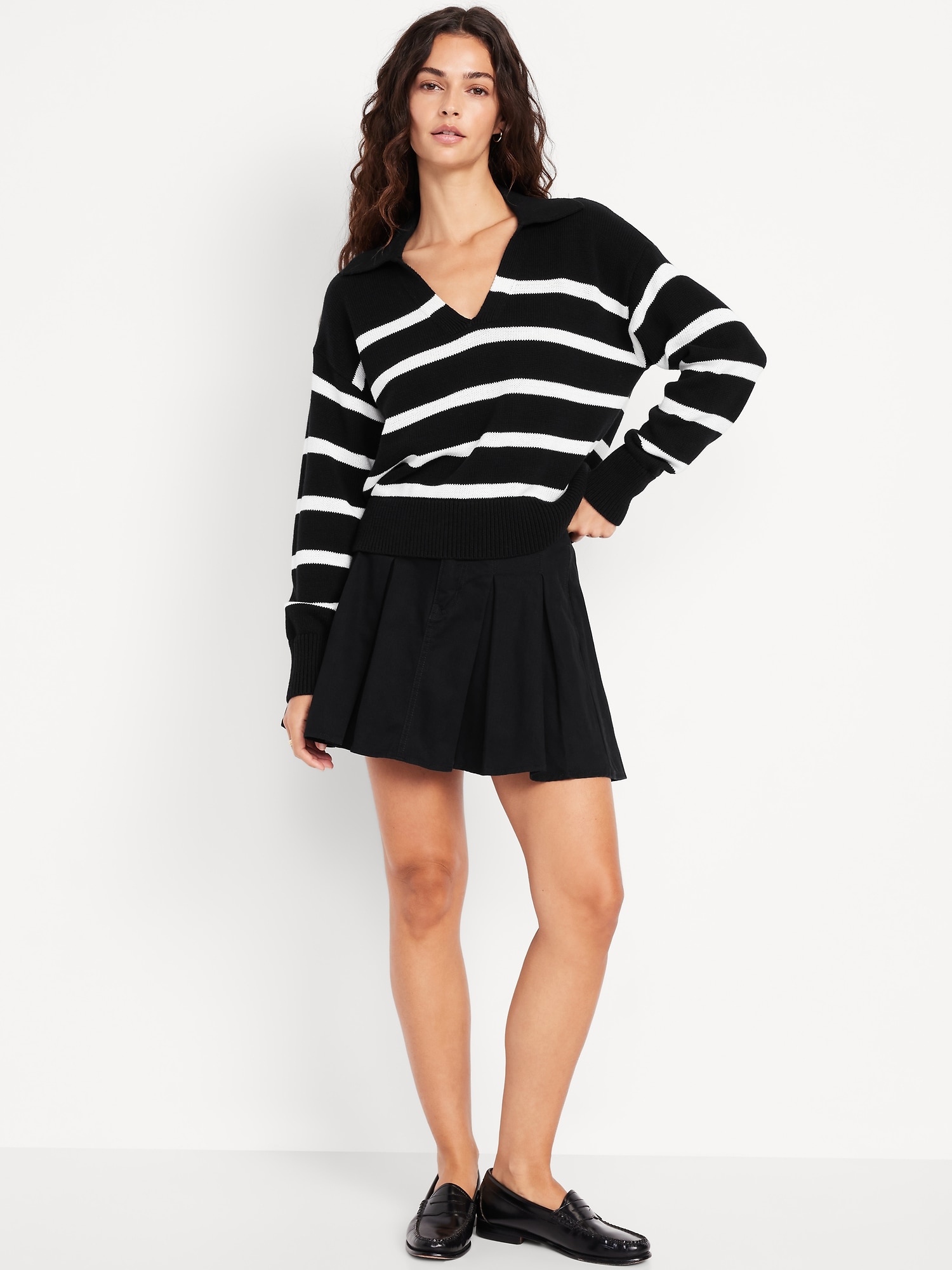 High-Waisted Pleated Mini Skirt