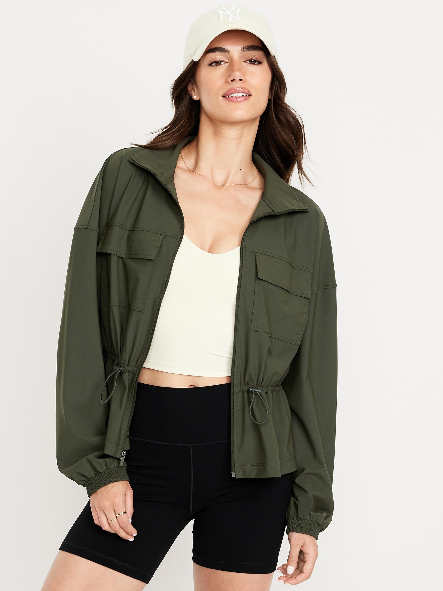 SleekTech Oversized Cinched-Waist Jacket | Old Navy