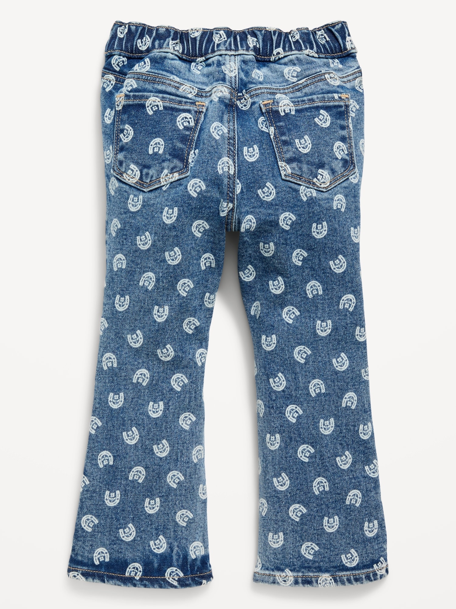 Printed Pull-On Flare Jeans for Toddler Girls