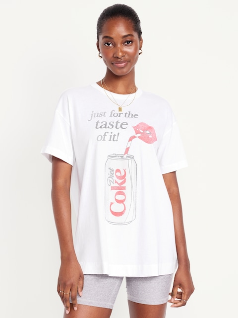 Diet Coke© Oversized Tunic T-Shirt - Just For The Taste Of It! (White)