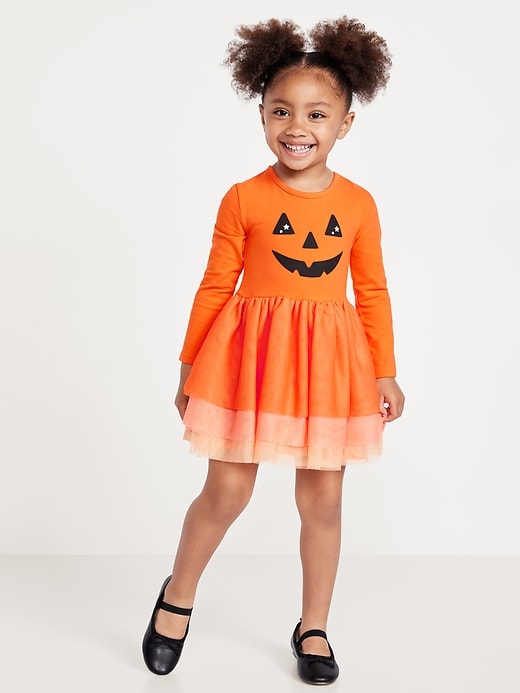 Image number 1 showing, Fit and Flare Long-Sleeve Tutu Dress for Toddler Girls