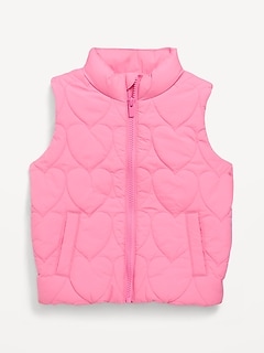 Water-Resistant Quilted Puffer Vest for Toddler Girls