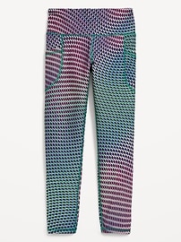 Image number 5 showing, High-Waisted PowerSoft 7/8-Length Side-Pocket Leggings for Girls