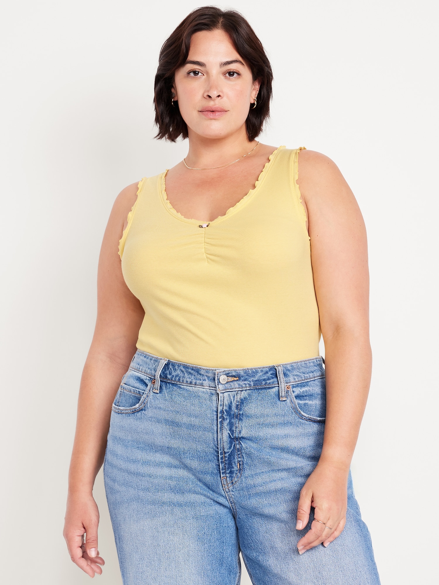 Cinched Rib-Knit Tank Top | Old Navy