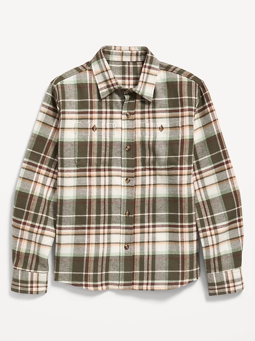 Image number 2 showing, Long-Sleeve Pocket Plaid Flannel Shirt for Boys