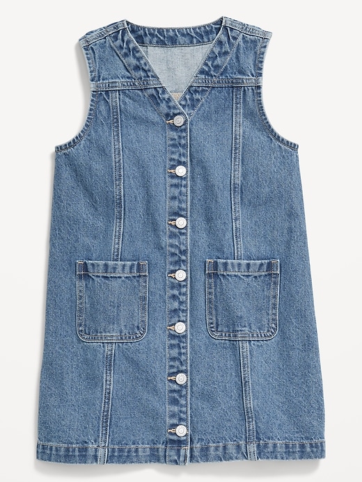 Image number 3 showing, Sleeveless Pocket Jean Dress for Girls
