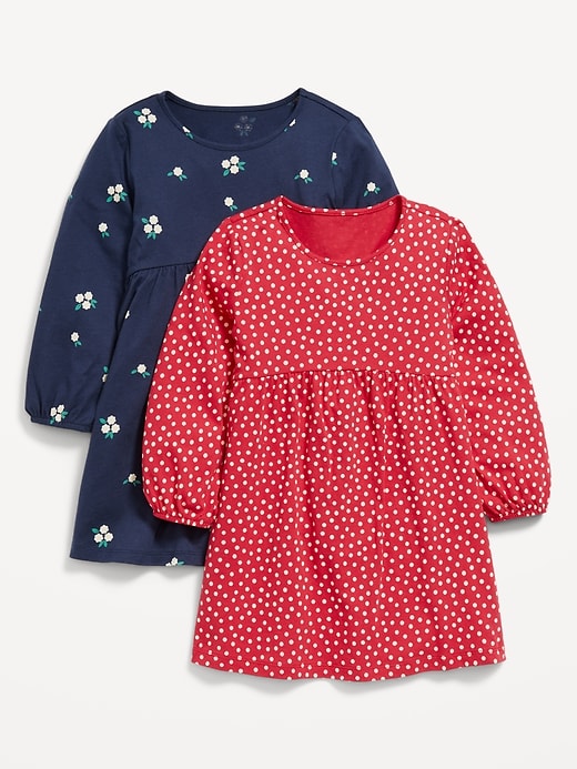 Image number 1 showing, Long-Sleeve Fit and Flare Dress 2-Pack for Toddler Girls