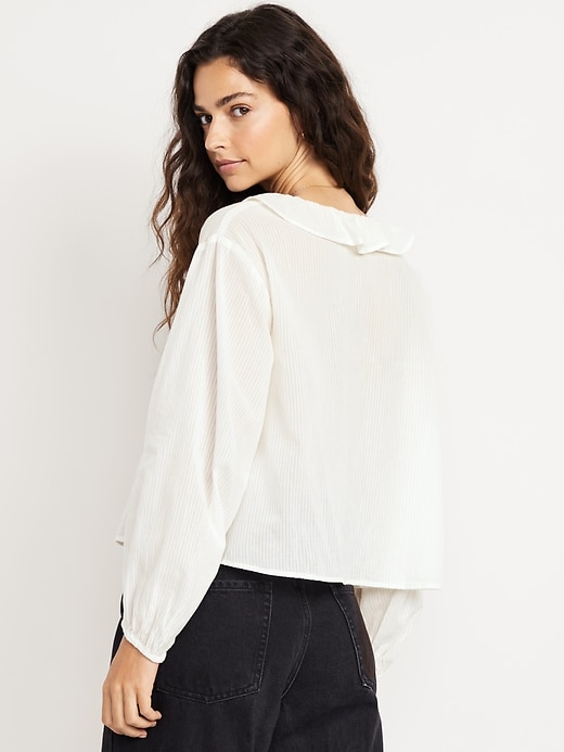 Image number 2 showing, Tie-Front Ruffle Top