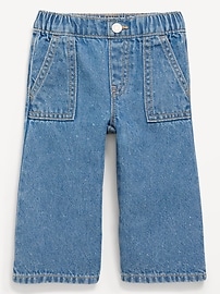 Image number 1 showing, Pull-On Baggy Utility Jeans for Baby