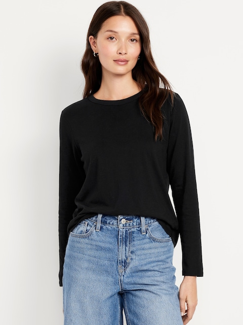 EveryWear Long-Sleeve T-Shirt - Light Black Heather
