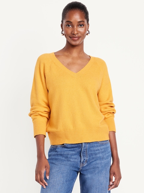 SoSoft Loose V-Neck Sweater - Nebraska Corn