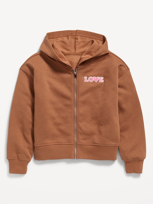 Image number 2 showing, Favorite Fleece Printed Zip-Front Hoodie for Girls