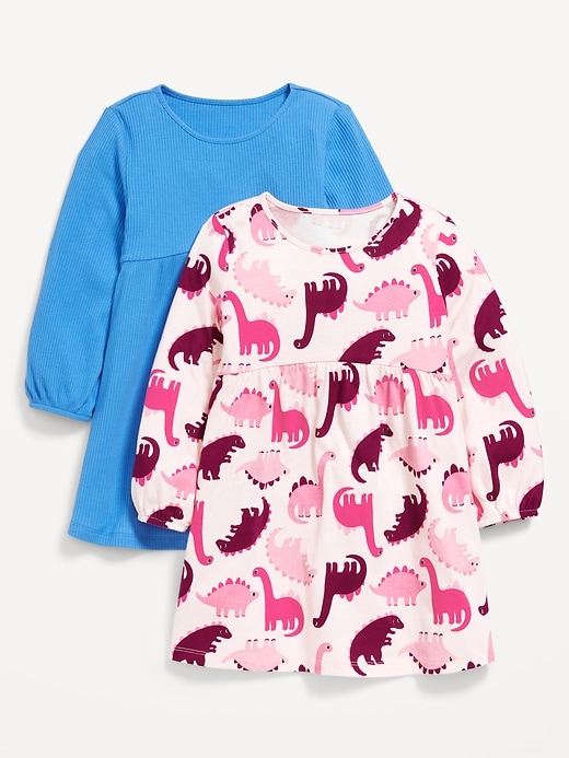 Image number 1 showing, Long-Sleeve Fit and Flare Dress 2-Pack for Toddler Girls
