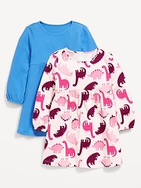 Image number 1 showing, Long-Sleeve Fit and Flare Dress 2-Pack for Toddler Girls