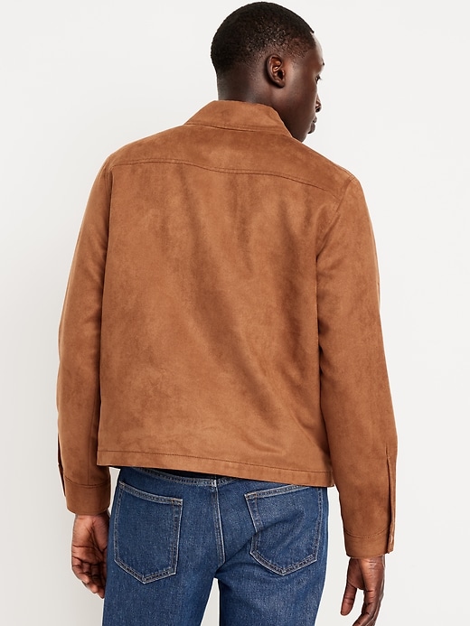 Image number 2 showing, Faux-Suede Harrington Zip Jacket