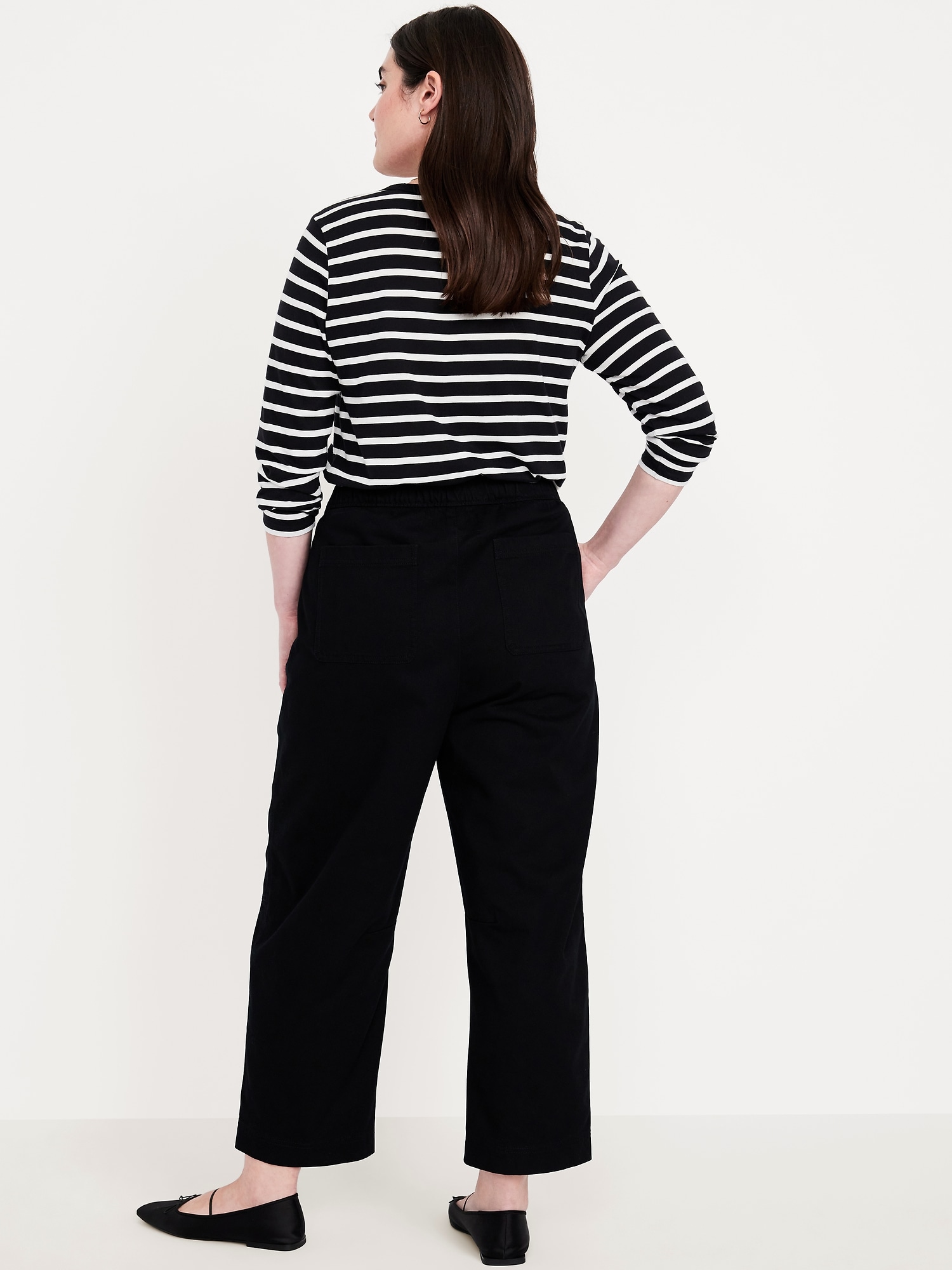High-Waisted Barrel Ankle Pants