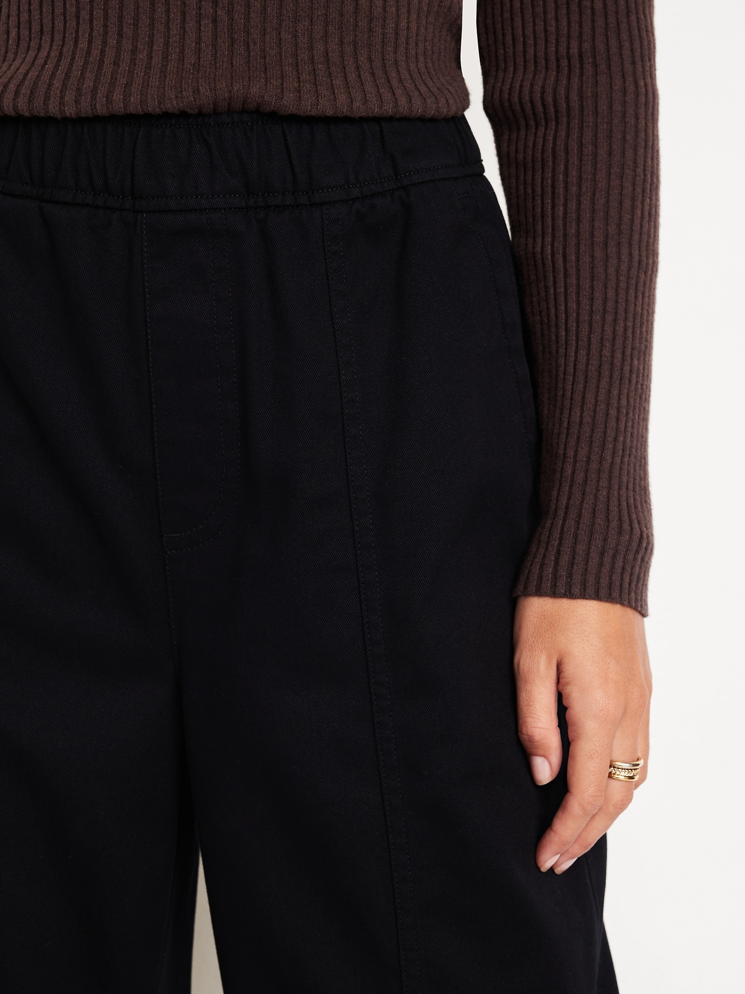 High-Waisted Barrel Ankle Pants