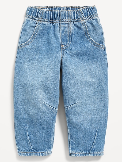 Image number 1 showing, Pull-On Baggy Barrel-Leg Jeans for Toddler Girls