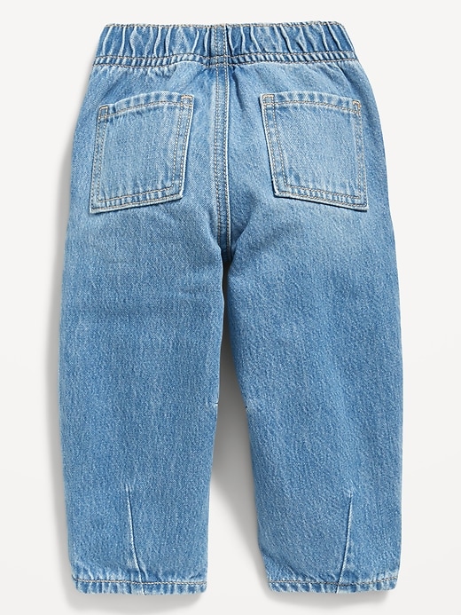 Image number 2 showing, Pull-On Baggy Barrel-Leg Jeans for Toddler Girls