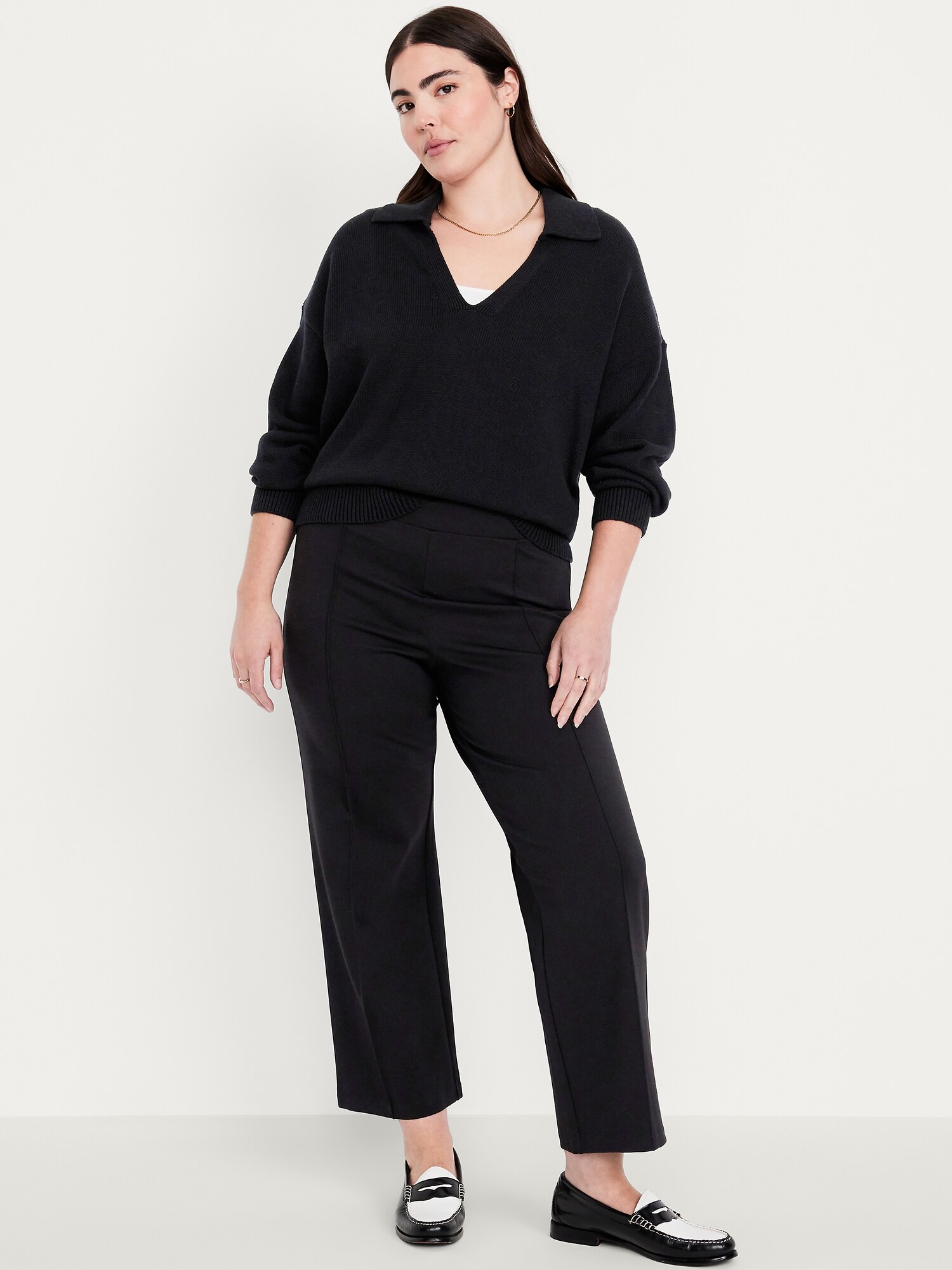 Женские брюки Old Navy Extra High-Waisted Stevie Straight, цвет: Чёрный — фото 3
