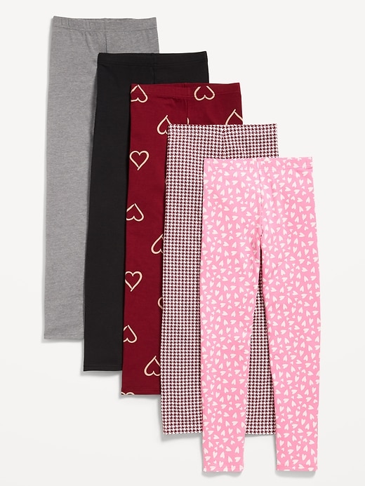 Image number 1 showing, Full-Length Leggings 5-Pack for Girls