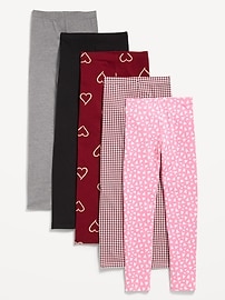 Image number 1 showing, Full-Length Leggings 5-Pack for Girls
