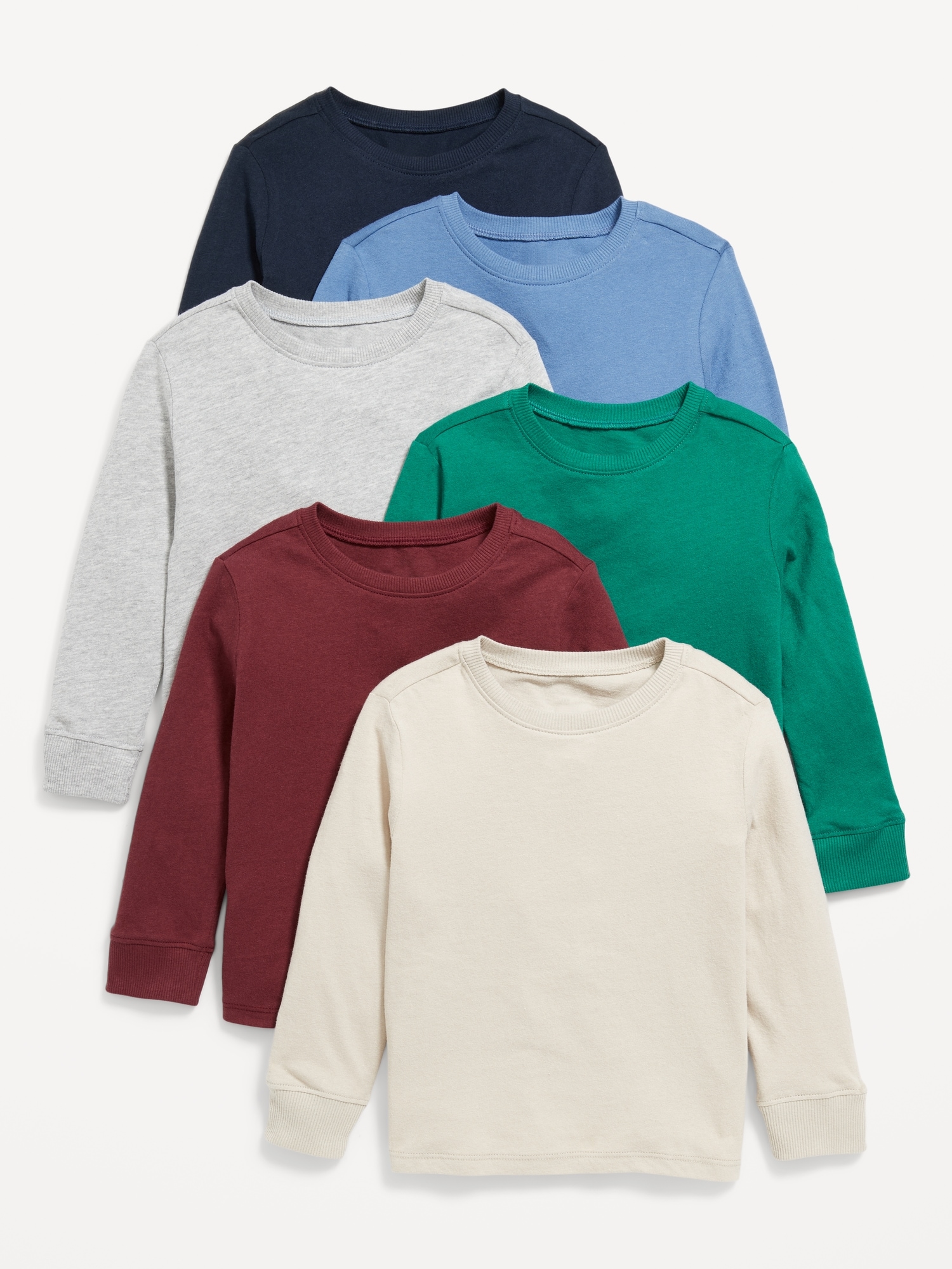 Long-Sleeve T-Shirt 6-Pack for Toddler Boys