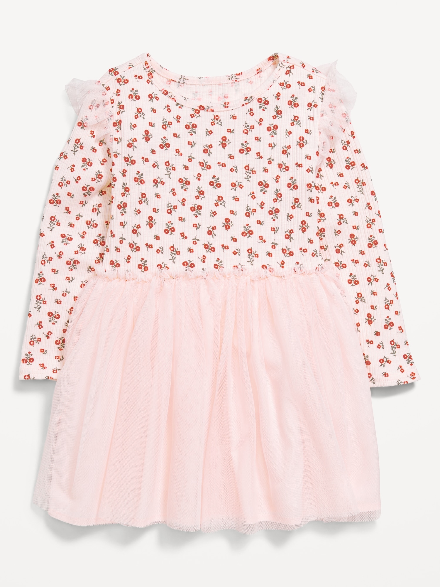 Long-Sleeve Fit and Flare Tutu Dress for Toddler Girls