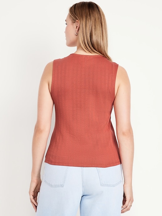 Image number 4 showing, Trapeze-Neck Pointelle Top