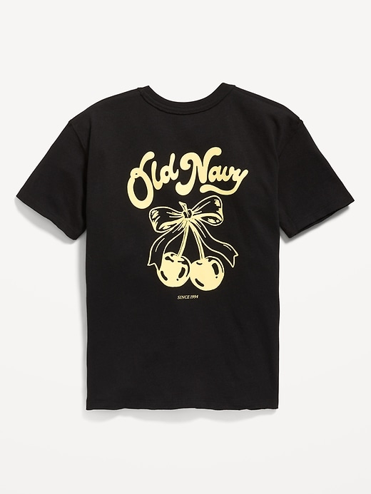 Image number 2 showing, Oversized Short-Sleeve Logo-Graphic Raw-Edge T-Shirt for Girls