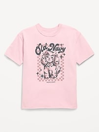 Image number 1 showing, Oversized Short-Sleeve Logo-Graphic Raw-Edge T-Shirt for Girls