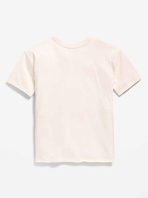 Image number 2 showing, Oversized Short-Sleeve Graphic Raw-Edge T-Shirt for Girls