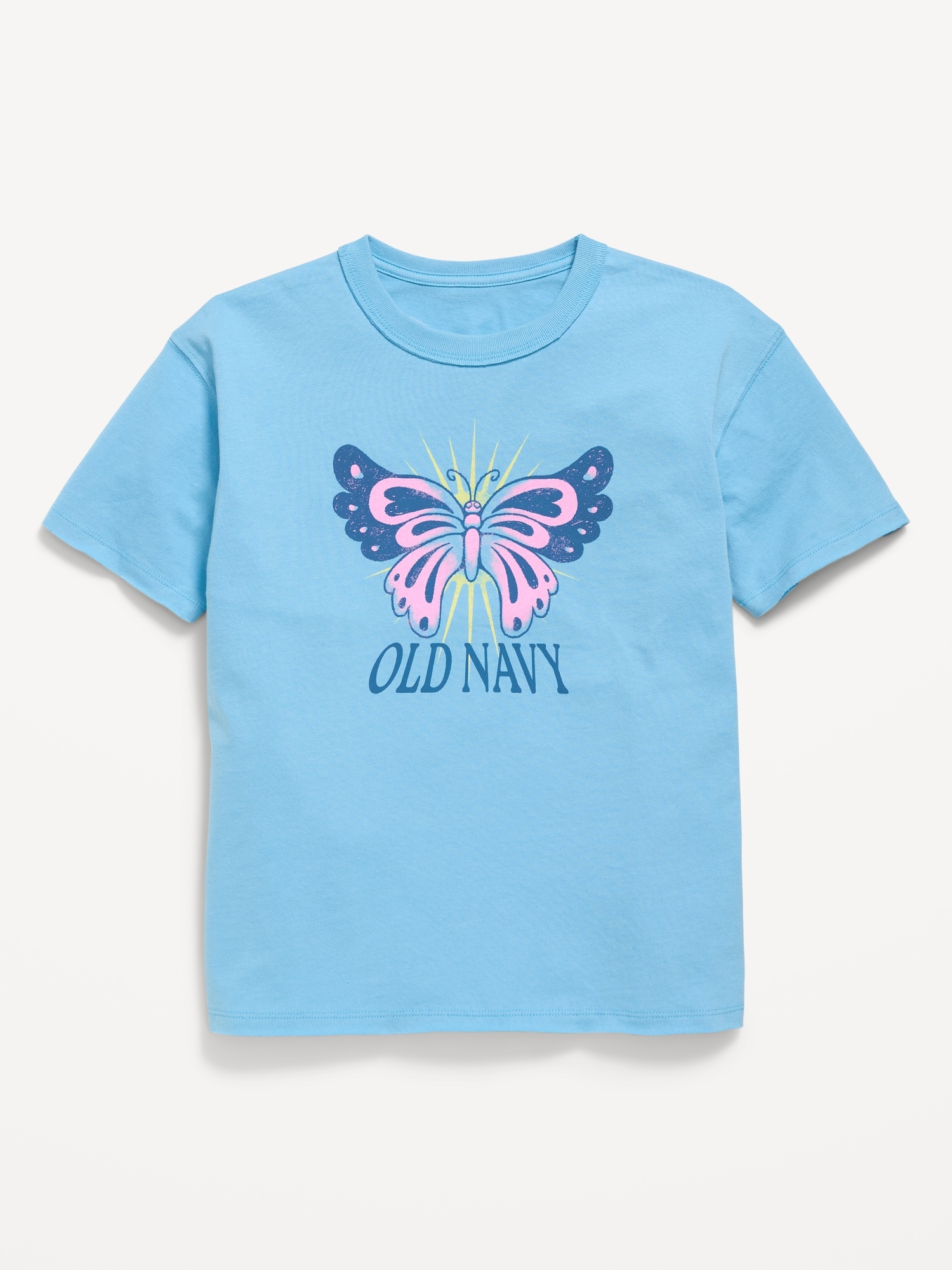 Oversized Short-Sleeve Logo-Graphic Raw-Edge T-Shirt for Girls