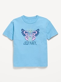 Image number 1 showing, Oversized Short-Sleeve Logo-Graphic Raw-Edge T-Shirt for Girls