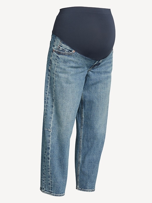 Image number 4 showing, Maternity Full Panel Barrel Ankle Jeans