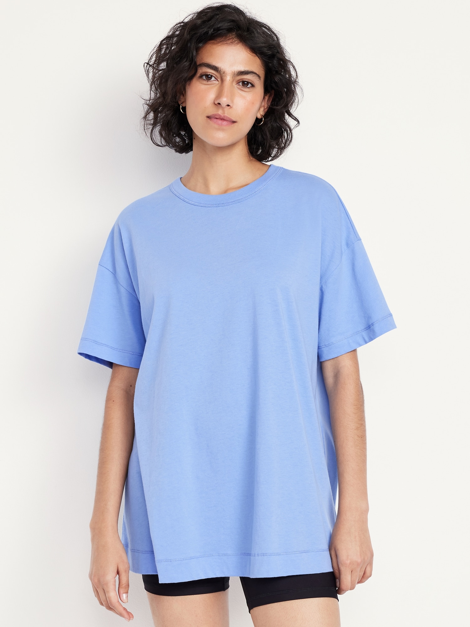 Tシャツ・カットソー EQUIPMENT Women Tunic Tops Q23E231ALASKAN BLUE QUTN Women's Solid Casual Tunic Top (US, Alpha, Small