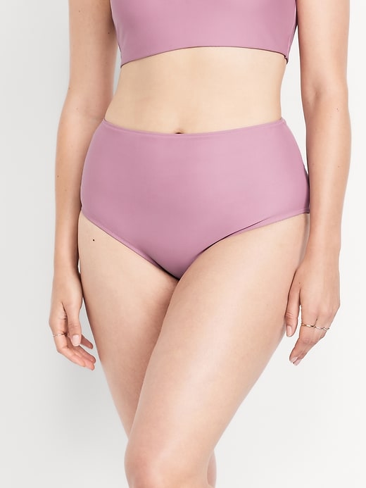Image number 5 showing, Matte High-Waisted Bikini Swim Bottoms