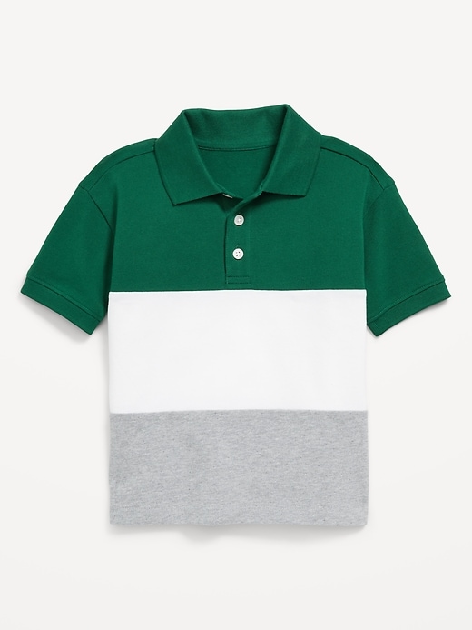 Image number 1 showing, Oversized Color-Block Polo Shirt for Toddler Boys