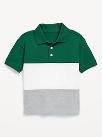 Image number 1 showing, Oversized Color-Block Polo Shirt for Toddler Boys