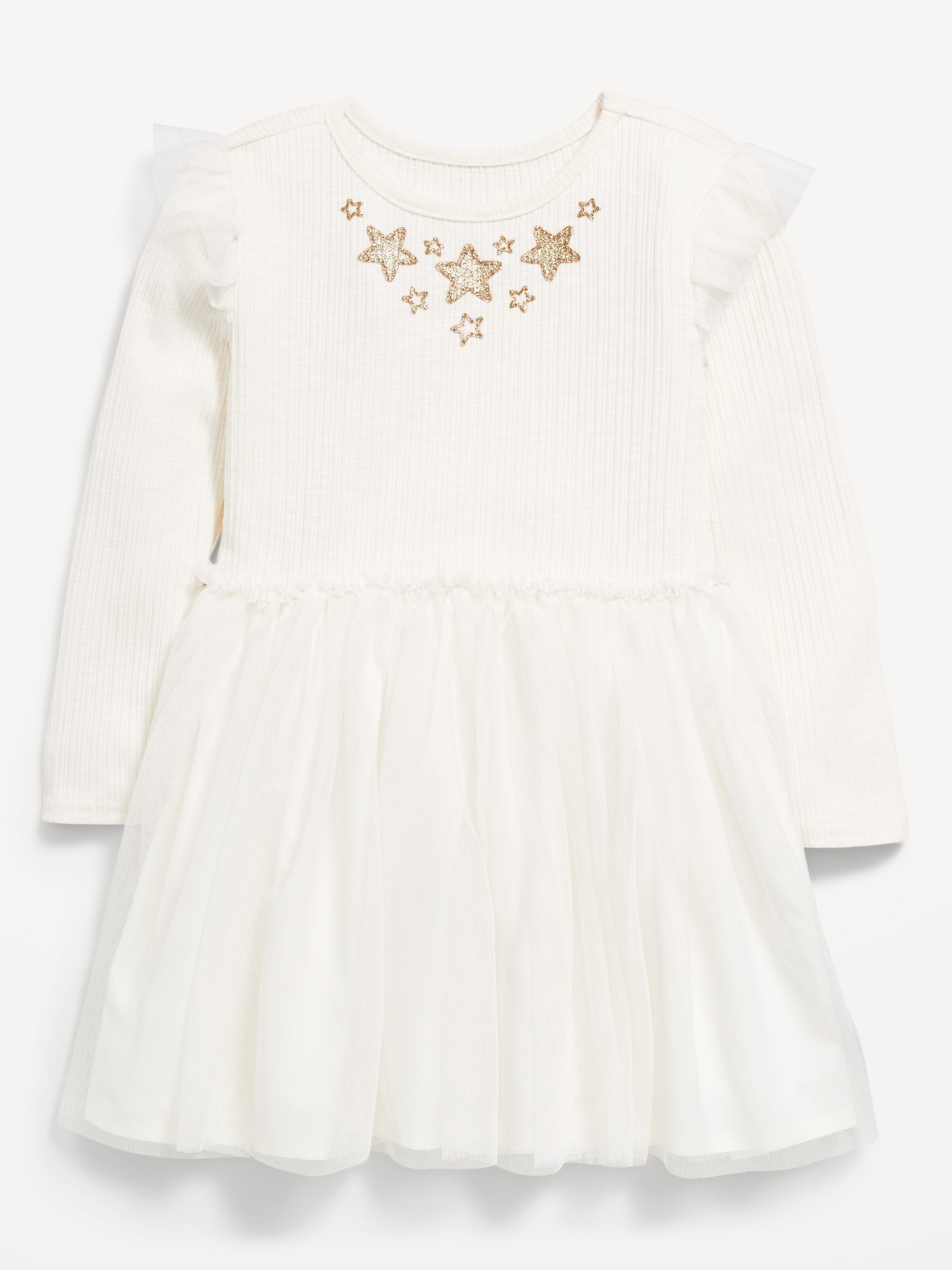 Long-Sleeve Fit and Flare Tutu Dress for Toddler Girls