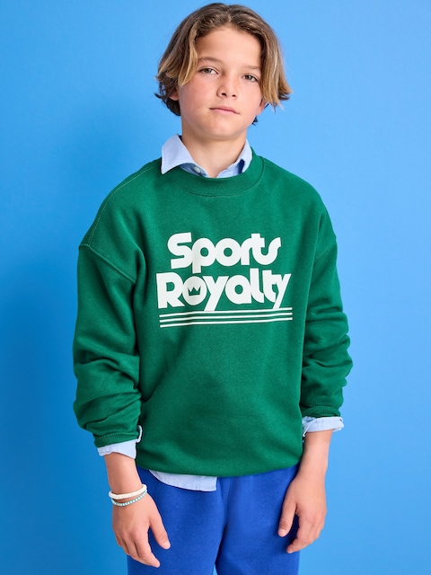 Favorite Fleece Oversized Graphic Fleece Sweatshirt for Boys - Botanical
