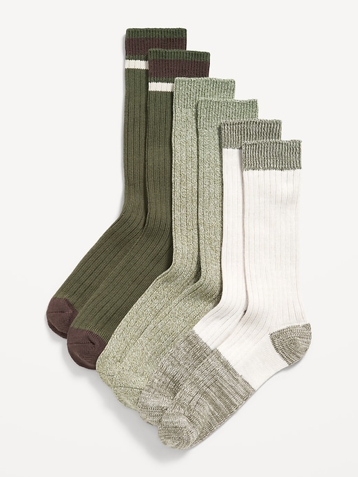 Image number 1 showing, 3-Pack Marled Boot Socks for Men